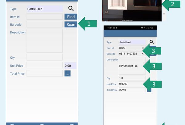 Creating a comprehensive digital inventory and maintenance log using part scanning apps