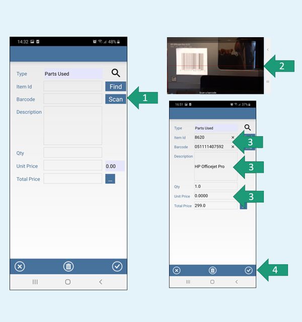 Creating a comprehensive digital inventory and maintenance log using part scanning apps